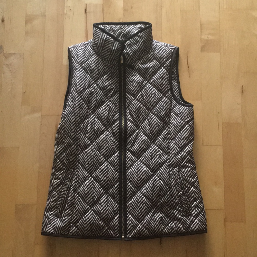 Black and Cream Puffer Vest